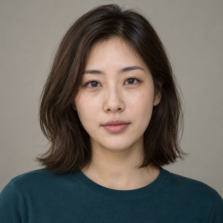 Fictional AI portrait used for the solo sample